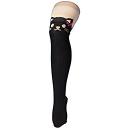 black over the knee socks with cat and pink bow